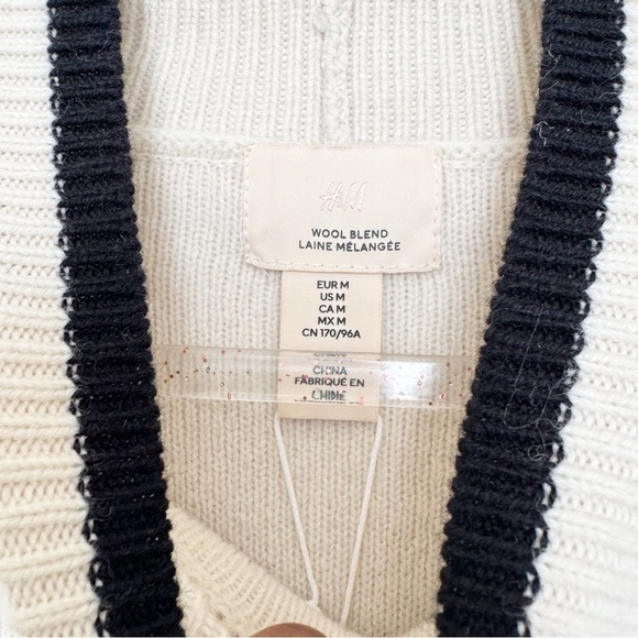 Striped Black and Cream Sweater - Picture 9 of 10